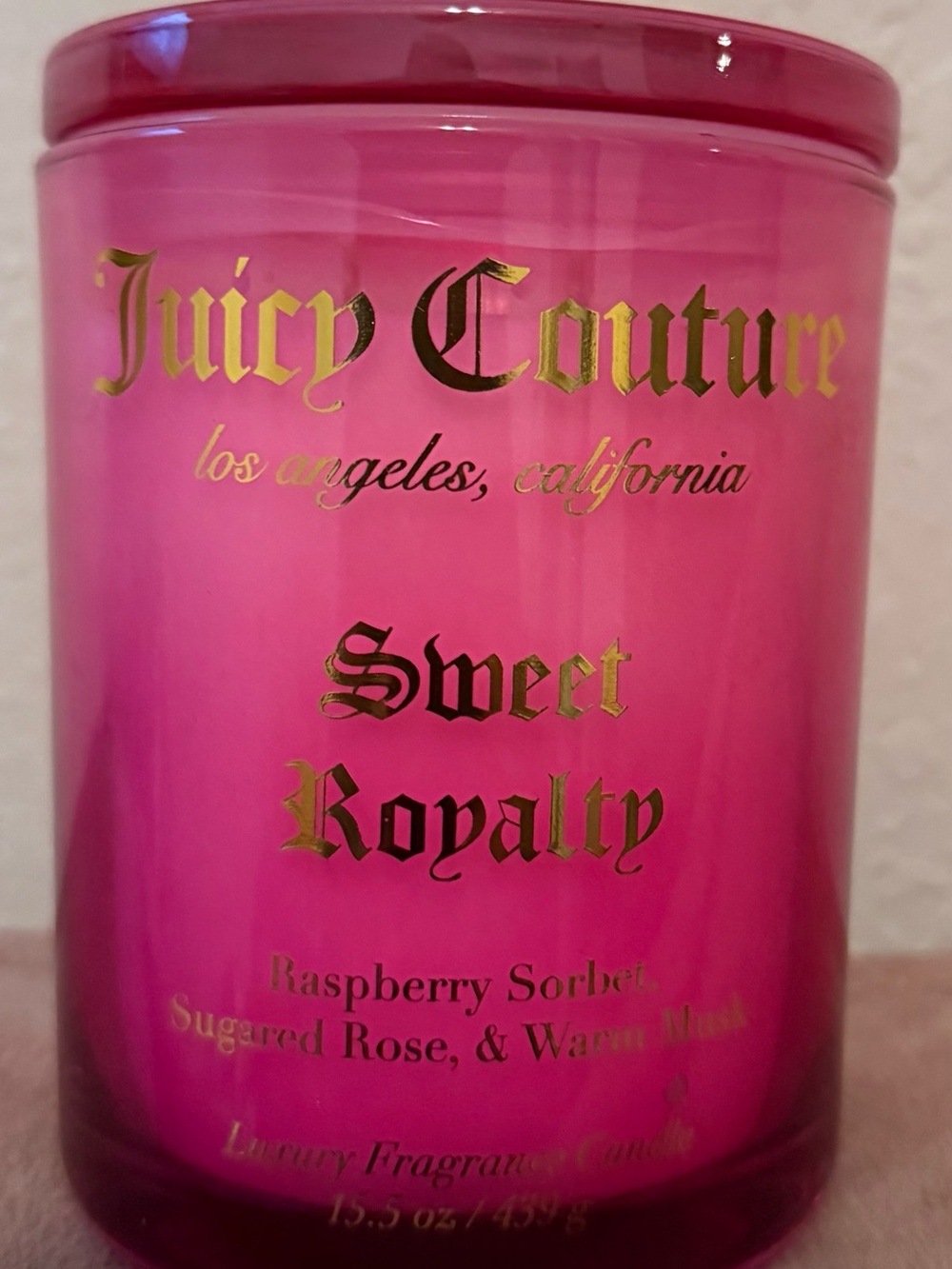 Juicy Couture Sweet Royalty Raspberry Sorbet Candle - Hot Pink
